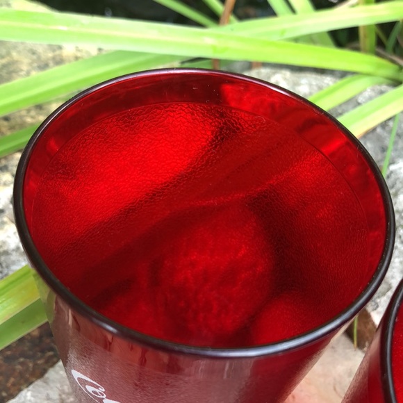 Vintage Carlisle brand Coca Cola Plastic “Pizza” Glasses-Set of two - Picture 6 of 10